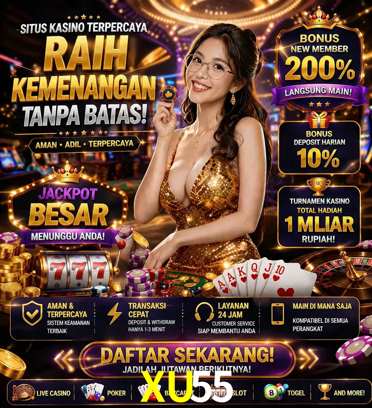 Roleta e blackjack XU55